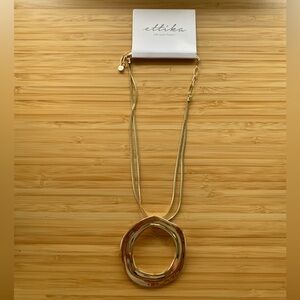 NWT Ettika Open Circle Gold Necklace